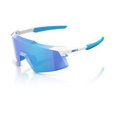 100% Aerocraft ochelari de soare Matte White - HiPER Blue Mirror