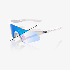 100% Speedcraft XS ochelari de soare, Bastille LE - Pearl White Glitter - Blue Mirror Photochromic