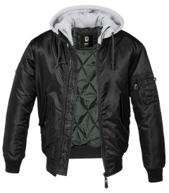 Brandit MA1 hooded bomber geacă, neagră-gri