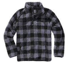 Brandit Teddyfleece Troyer geacă fleece, neagră/gri