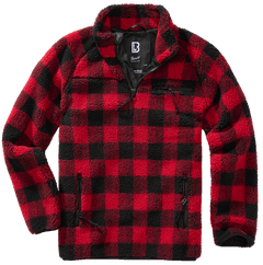 Brandit Teddyfleece Troyer geacă fleece, roșie/neagră