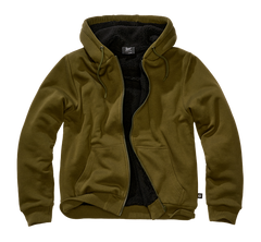 Brandit Sweatjacket hanorac pentru bărbați cu căptușeală caldă Teddylining, oliv