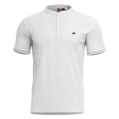 Pentagon Levantes Henley tricou cu nasturi, alb