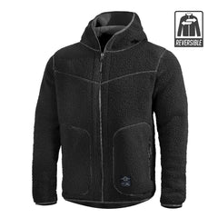 Pentagon Ianos Sherpa geacă fleece reversibilă pentru bărbați, neagră/gri
