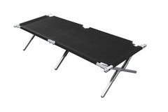 BasicNature Alu-Campbed pat de camping, negru, 210 cm