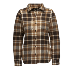 Black Diamond Project Heavy Flannel cămașă din flanelă pentru femei, bark brown-off white plaid