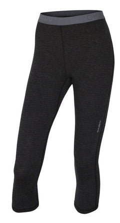 HUSKY Merino pantaloni 3/4 îmbrăcăminte termică pentru femei, negri