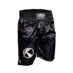 Katsudo Fight pantaloni scurți de box, negri albi