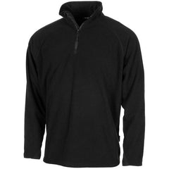 MFH Troyer tricou fleece cu mânecă lungă, negru