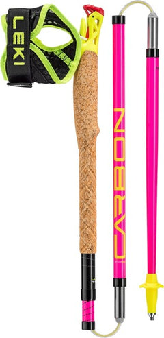 LEKI Ultratrail FX.One Trail Running bețe, roz neon-negru-galben neon