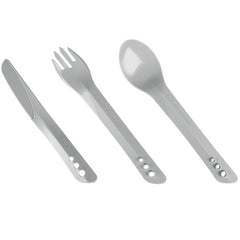 Lifeventure Ellipse Cutlery Set tacâmuri din plastic, gri deschis