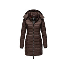 Marikoo ABENDSTERNCHEN palton piquat pentru femei cu glugă, Dark choco