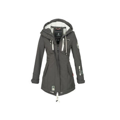 Marikoo ZIMTZICKE geacă softshell de iarnă pentru femei cu glugă, Anthracite