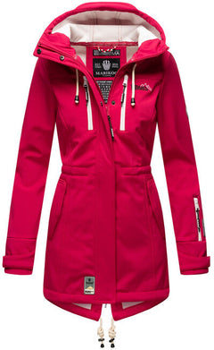 Marikoo ZIMTZICKE geacă softshell de iarnă pentru femei cu glugă, fucsia