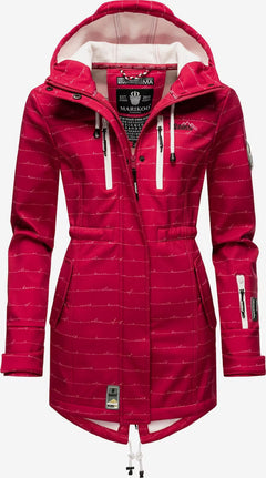 Marikoo ZIMTZICKE P geacă softshell pentru femei de iarnă cu glugă, fucsia