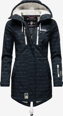 Marikoo ZIMTZICKE P geacă softshell pentru femei de iarnă cu glugă, bleumarin