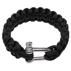 MFH brățară paracord, neagră, cataramă din metal