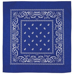 MFH bandană bumbac, albastră regal-alb, aprox. 55 x 55 cm