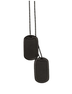Mil-Tec Dog-Tags plăcuțe pentru câini cu lanț și amortizor de zgomot, negre