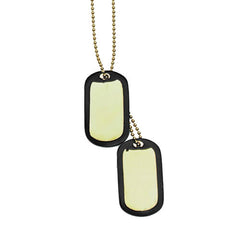 Mil-Tec Dog-Tags plăcuțe pentru câini cu lanț și amortizor de zgomot, aurii