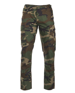 Mil-Tec US BDU SLIM FIT pantaloni de teren rip-stop, woodland