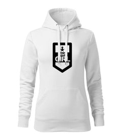 DRAGOWA hanorac de damă cu glugă army girl 320 g/m², alb