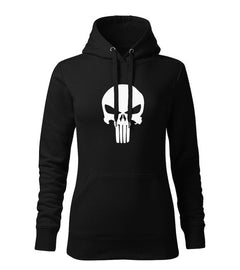 DRAGOWA hanorac de damă cu glugă Punisher 320 g/m², negru