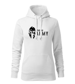 DRAGOWA hanorac de damă cu glugă Spartan army 320 g/m², alb