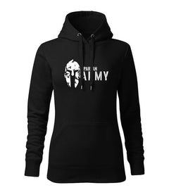 DRAGOWA hanorac de damă cu glugă Spartan army 320 g/m², negru