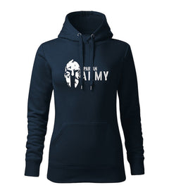 DRAGOWA hanorac de damă cu glugă Spartan army 320 g/m², bleumarin