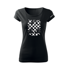 DRAGOWA tricou de damă cu mânecă scurtă vulturiță 150 g/m², negru
