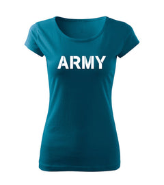 DRAGOWA tricou de damă army 150 g/m², albastru petrol