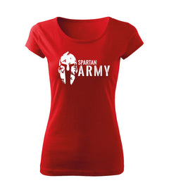 DRAGOWA tricou de damă Spartan army 150 g/m², roșu