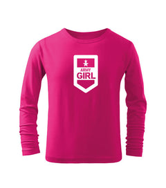 DRAGOWA tricou pentru copii cu mânecă lungă army girl, roz