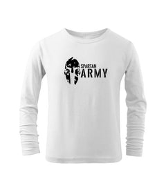 DRAGOWA tricou pentru copii cu mânecă lungă Spartan army, alb