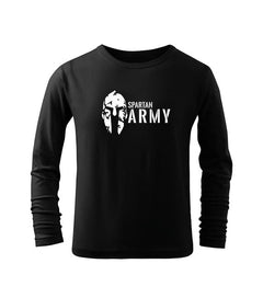 DRAGOWA tricou pentru copii cu mânecă lungă Spartan army, negru