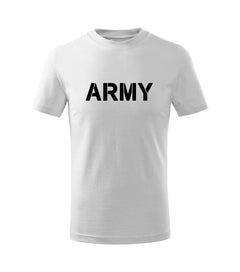 DRAGOWA tricou pentru copii cu mânecă scurtă army, alb