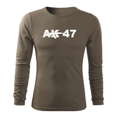 DRAGOWA Fit-T tricou cu mânecă lungă AK-47 160 g/m², verde oliv