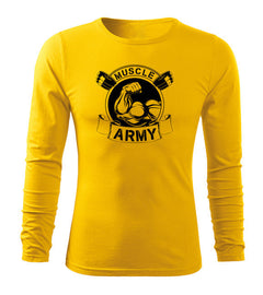 DRAGOWA Fit-T tricou cu mânecă lungă muscle army original 160 g/m², galben