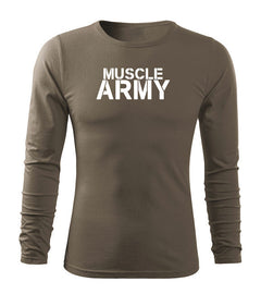 DRAGOWA Fit-T tricou cu mânecă lungă muscle army 160 g/m², verde oliv