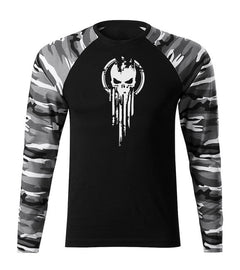 DRAGOWA Fit-T tricou cu mânecă lungă skull 160 g/m², metro