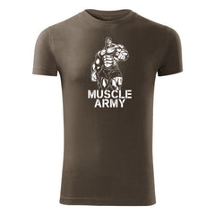 DRAGOWA tricou fitness muscle army man 180 g/m², verde oliv