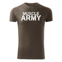 DRAGOWA tricou fitness muscle army 180 g/m², verde oliv