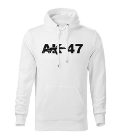 DRAGOWA hanorac bărbătesc cu glugă AK-47 320 g/m², alb