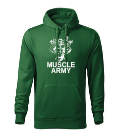 DRAGOWA hanorac bărbătesc cu glugă muscle army team 320 g/m², verde