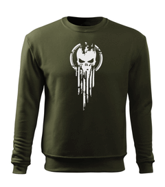 DRAGOWA hanorac bărbătesc skull 300 g/m², verde oliv