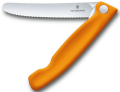Victorinox Swiss Classic briceag pentru fructe și legume lamă zimțată, portocaliu