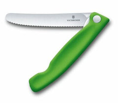 Victorinox Swiss Classic briceag pentru fructe și legume lamă zimțată, verde
