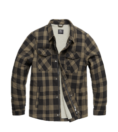 Vintage Industries Craft heavyweight geacă sherpa, bej în carouri