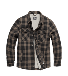 Vintage Industries Craft heavyweight geacă sherpa, gri în carouri